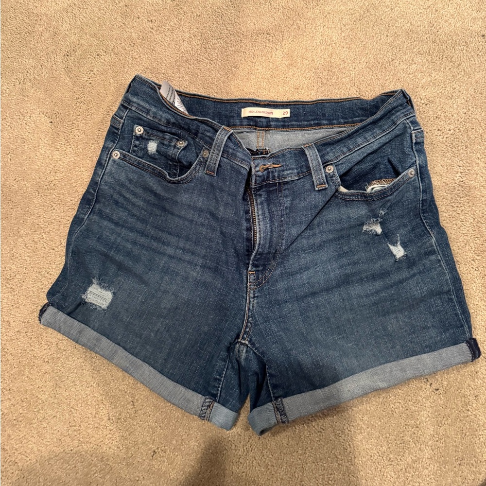 Levi's Blue Jean Shorts Mid Length Shorts Hawaii Ocean- Size 29
